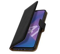 Funda billetera para Samsung Galaxy A41 Cuero auténtico F.Soporte - Negro