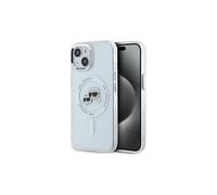 Funda blanca para iPhone 15 Karl Lagerfeld MagSafe Karl&Choupette