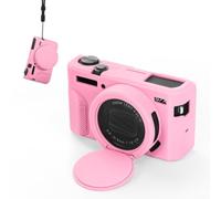Funda blanda blanca para cámara Canon G7X para Mark II White Soft (rosa) | Ajuste personalizado cómodo, botón de fácil acceso, para perfil delgado, protector contra arañazos, para absorción de