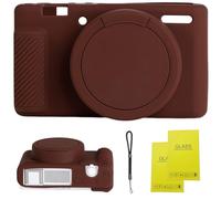 Funda Blanda de Goma para Sony ZV-1, ZV1 con Protector de Lente extraíble, Protector de Pantalla ZV1 y Correa de Mano (café)