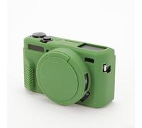 Funda blanda para cámara Canon G7X II - Piel de silicona flexible - para absorción de impactos - Puerto completo para acceso - Compacto viaje para acompañante para fotógrafos (verde)