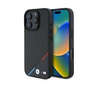 Funda BMW BMHMP16L23PUDTK M Carbon Tricolor Line Negro para Magsafe - iPhone 16 Pro
