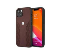 Funda BMW iPhone 13 Mini, Rojo - Funda rígida de piel Curve Perforada