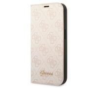 Funda Bookcase Para iPhone 14 Pro Guess De Cuero Sintético Rosa Plegable