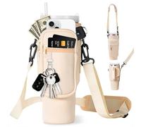 Funda Botella Agua de Moda con Correa y Bolsillo Teléfono, Funda Cantimplora, Funda Termica Botella Agua para Stanley 40 oz, Bolsa Botella Agua para Stanley 40 oz para Senderismo, Correr, Ciclismo