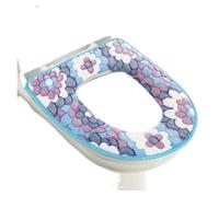 Funda calefactable for inodoro, tapa de, almohadilla protectora, calentador asiento, funda suave con cremallera, lavable(Blue)