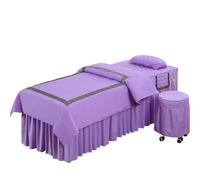 Funda Camilla Masaje 4 Uds. Juegos de cama for salón de belleza, juego de ropa de cama for Spa y masaje, funda de edredón, sábanas, falda de cama, funda for taburete, funda de almohada, juego de edred