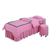 Funda Camilla Masaje 4 Uds. Juegos de cama for salón de belleza, juego de ropa de cama for Spa y masaje, funda de edredón, sábanas, falda de cama, funda for taburete, funda de almohada, juego de edred