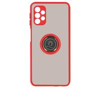 Funda Carcasa para Galaxy A32 5G Dos Materiales Anillo Metálico Soporte Rojo