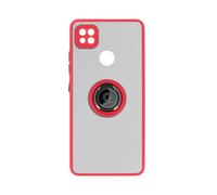 Funda Carcasa para Xiaomi Redmi 9C Dos Materiales Anillo Metálico Soporte Rojo