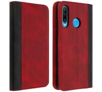Funda cartera Huawei P30 Lite F. Soporte y Bicolor - Rojo