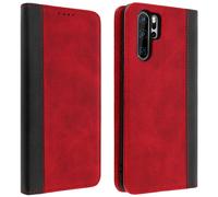Avizar Funda Cartera Función Soporte Bicolor Roja para Huawei P30 Pro