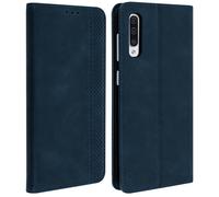 Funda cartera para Galaxy A50, efecto cuero vintage, F. Soporte - Azul osc