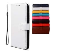 Funda Cartera para iPhone 16e Funda de Cuero con Ranuras para Tarjetas, Protección Antigolpes, Cierre Magnético y Función Soporte Carcasa Flip Case para iPhone 16e (Blanco)