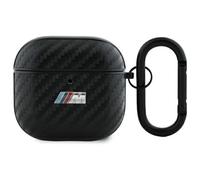 Funda Case AirPods 4 BMW Tricolor Carbon-Look Negro