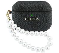 Funda Case AirPods Pro 3 Guess De Cuero Sintético Gris Con Logo Dorado Y Cadena