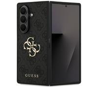 Funda Case Galaxy Z Fold 7 Guess Cuero Sintético Gris Logo Metal Dorado