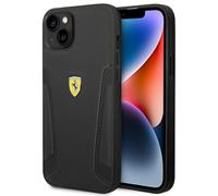 Funda Case iPhone 14 Plus Ferrari Cuero Verdadero Logo Negro