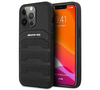 Funda Case iPhone 14 Pro Mercedes AMG Cuero Verdadero Logo Negro