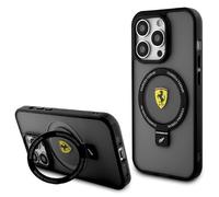 CG MOBILE Ferrari FEHMP15SUSCAK - Carcasa para iPhone 15 de 6,1 pulgadas, color negro, con anillo de soporte, colección 2023