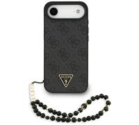 Funda Case iPhone 17 Air Guess MagSafe Cuero Sintético Gris Logo Cadena