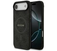 Funda Case iPhone 17 Air Guess MagSafe Cuero Sintético Gris Logo Dorado