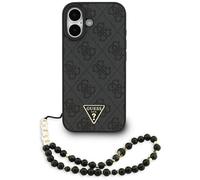 Funda Case iPhone 17 Guess MagSafe Cuero Sintético Gris Logo Cadena