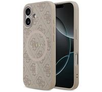Funda Case iPhone 17 Guess MagSafe Cuero Sintético Rosa Logo Dorado