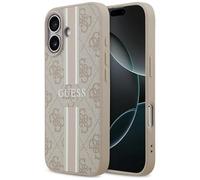 Funda Case iPhone 17 Guess MagSafe Cuero Sintético Rosa Logo Rayas