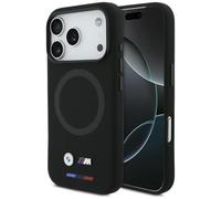 Funda Case iPhone 17 Pro BMW MagSafe Silicona Negra Logo Metálico