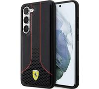 Funda Case Samsung Galaxy S23 LOGO DE FERRARI Cuero Sintético Negro Perforado