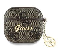 Funda CG MOBILE Guess 4G Charm Collection para AirPods 4, color marrón