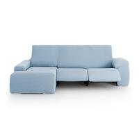 Funda chaise longue RELAX BALI. Funda sofá para chaise longue relax hasta 300 cm. Multielástica, máxima adaptabilidad y tacto suave, lavable en lavadora. Brazo largo derecha, Azul claro C24