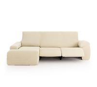 Funda chaise longue RELAX BALI. Funda sofá para chaise longue relax hasta 300 cm. Multielástica, máxima adaptabilidad y tacto suave, lavable en lavadora. Brazo largo izquierda, Marfil C01