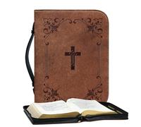 Funda clásica para la Biblia de piel sintética, bolsa de la iglesia, protección de la Biblia con asa, funda grande para la Biblia, regalo para adultos