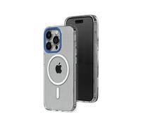 Funda Clear (MagSafe compatible) RHINOSHIELD para [iPhone 15 Pro Max] | Fuerza magnética superior, elevada resistencia al amarilleamiento, Alta Transparencia - Azul Cobalto Anillo de Cámara