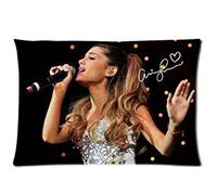 Funda cobertora suave con cremallera para almohada de 40,5 cm x 61 cm (dobles), con la imagen de Ariana Grande y de la firma de la cantante "Yours Truly". Patrón CMF_001