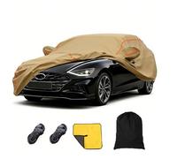 Funda Coche Antigranizo Anti-UV Resistente a La Lluvia Nieve Viento Polvo Y Rasguño con Cremallera, Funda Exterior Coche,Khaki-FitsSonataHyundai