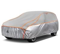 Funda Coche Antigranizo, Kayme Cubre Coches Exterior Impermeable Transpirable Antipolvo Anti-UV, Funda Repelente Cubierta para Coche con Tira Reflectante para SUV (460 a 490 cm) YL Gris