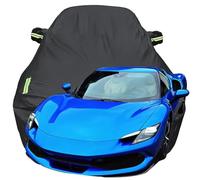 Funda Coche Exterior para Ferrari 296 GTB, Impermeable Dustproof Protección Todo Clima Fundas Solar Resistente al Viento Funda Coche,Black-Plus-Cotton