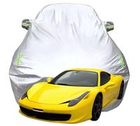 Funda Coche Exterior para Ferrari 458 Italia 2011, Impermeable Dustproof Protección Todo Clima Fundas Solar Resistente al Viento Funda Coche,Silver-Plus-Cotton