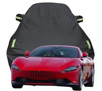 Funda Coche Exterior para Ferrari Purosangue V12, Impermeable Dustproof Protección Todo Clima Fundas Solar Resistente al Viento Funda Coche,Black-Plus-Cotton
