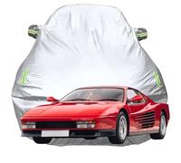 Funda Coche Exterior para Ferrari Testarossa 1990, Impermeable Dustproof Protección Todo Clima Fundas Solar Resistente al Viento Funda Coche,Silver-Plus-Cotton