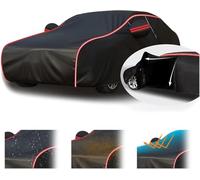 Funda Coche Exterior Para Mercedes-Benz Clase A A180 A200 A220, Funda Coche Interior,Antigranizo Coche Impermeable Transpirable,Personalizada All Weather Protection Funda Completa Del Coche(Black Red)