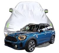 Funda Coche Exterior para Mini Cooper SE ALL4 Countryman PHEV Hybrid, Impermeable Dustproof Protección Todo Clima Fundas Solar Resistente al Viento Funda Coche,Silver-Plus-Cotton