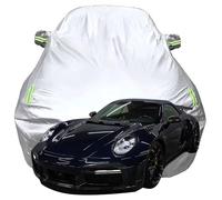 Funda Coche Exterior para Porsche 911 Turbo S by TopCar Design Porsche, Impermeable Dustproof Protección Todo Clima Fundas Solar Resistente al Viento Funda Coche,Silver-Plus-Cotton
