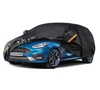 Funda Coche, Kayme Cubre Coches Exterior Impermeable Transpirable Anti-UV Antipolvo de 7 Capas, Cubierta para Coche con Cremaller, Compatible con Ibiza, Citroen C3, Yaris, Polo Hatchback (Hast 415 cm)
