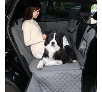 Funda Coche Perro Protector Coche Perros Asiento Trasero Protector Asientos Perro Rigida con Ventana De Malla Visible Bolsillo Impermeable Y Resistente A Los Arañazos para Coche SUV,Gris