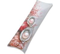 Funda Cojin 160 x 50 Coral Decorativo Almohadas Rectangular Cojines Perla Terciopelo Funda Almohada 160x50 cm Impresión de Doble Cara, Cremallera Invisible, Decoracion Habitacion Cama Sofa EL-874