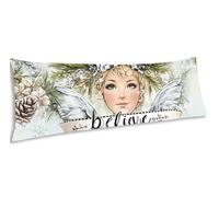 Funda Cojin 180 x 60 Navidad Decorativo Almohadas Rectangular Cojines Chica Terciopelo Funda Almohada 180x60 cm Impresión de Doble Cara, Cremallera Invisible, Decoracion Habitacion Cama Sofa EL-210